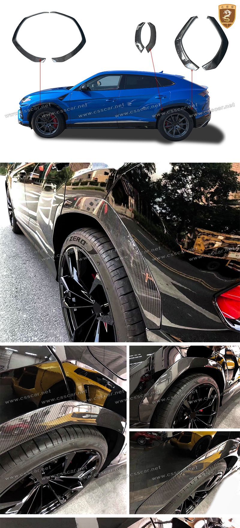 Urus OEM carbon fiber fender flares