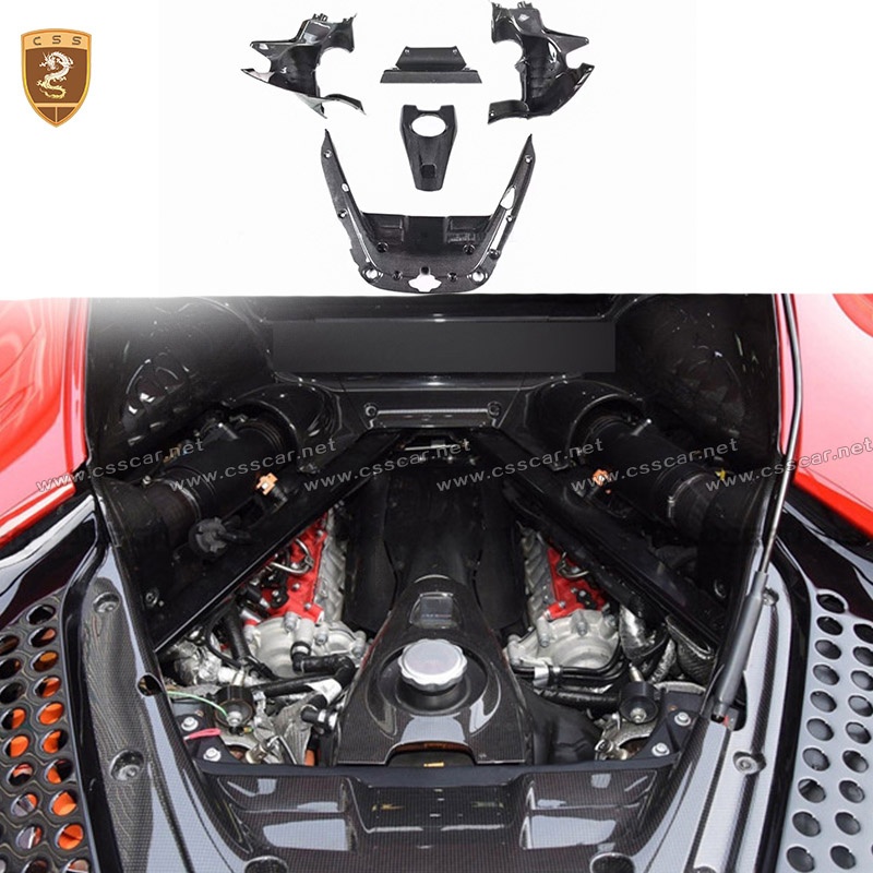 Ferrari SF90 dry carbon fiber engine interior
